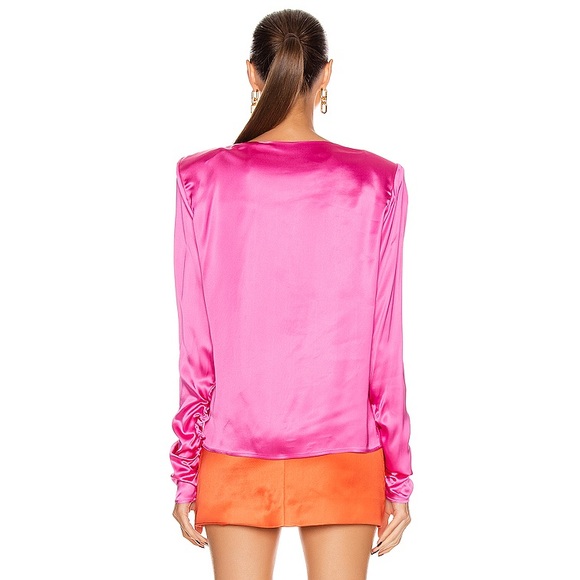 GAUGE81 Modena Satin Boat Neck Top Fuchsia Pink S - Picture 4 of 7